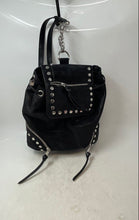 Load image into Gallery viewer, Zara Womens Black Leather Studded Adjustable Detachable Strap Mini Backpack
