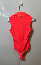 Load image into Gallery viewer, Bebe Womens Orange Sleeveless Draped Surplice Deep V-Neck Bodysuit Size XS
