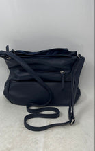 Load image into Gallery viewer, Rosetti Womens Zuma Blue Faux Leather Multiple Zipper Pockets Crossbody Bag
