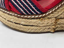 Load image into Gallery viewer, Authentic Tory Burch Womens Red Beige Wedge Espadrille Sandals Size 7B Damaged
