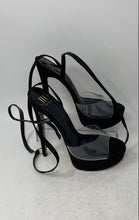Load image into Gallery viewer, Jennifer Lopez Womens Black Open Toe Stiletto Platform Heels Size 8.5M
