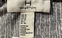 Load image into Gallery viewer, H By Halston Womens Black Printed Short Sleeve Round Neck Shift Dress Size M
