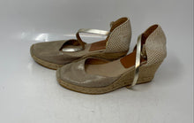 Load image into Gallery viewer, Kanna Womens Beige Buckle Ankle Strap Wedge Heel Espadrille Sandals Size 38

