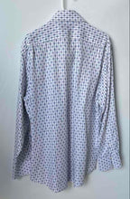Load image into Gallery viewer, Banana Republic Mens White Geometric Print Cotton Long Sleeve Dress Shirt Sz XL
