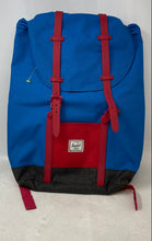 Load image into Gallery viewer, Herschel Supply Co. Mens Blue Red Adjustable Shoulder Strap Flap Backpack

