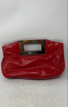 Load image into Gallery viewer, Christopher Kon Womens Red Pebble Leather Top Handle Clutch Purse
