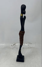 Load image into Gallery viewer, Lot Of 2 Handmade African Ebony Wood Statues Beaded Maasai Tribe Figures
