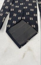 Load image into Gallery viewer, Giorgio Armani Mens Gray Geometric Print Silk Keeper Loop Adjustable Pointed Tie
