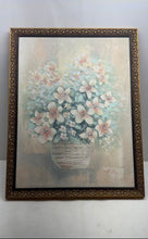 Load image into Gallery viewer, Featuring A Bouquet Of White &amp; Pink Flowers In A Vase Framed Art Painting
