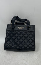 Load image into Gallery viewer, Guess Womens Black Leather Quilted Inner Pocket Chain Strap Top Handle Handbag
