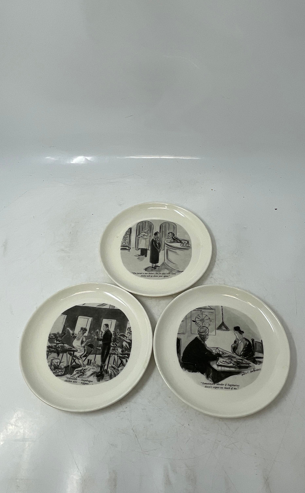 Helen E. Hokinson Signature Cartoons Collector Plates For Decoration 3 Pieces