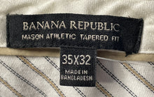Load image into Gallery viewer, Banana Republic Mens Blue Mason Athletic Tapered Fit Chino Pants Size 35 X 32
