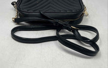 Load image into Gallery viewer, Victoria's Secret Womens V-Quilt Black Leather Adjustable Strap Crossbody Bag
