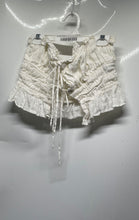 Load image into Gallery viewer, Zara Womens Off-White Strapless Smocked Tie Front Cropped Blouse Top Size M
