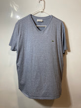 Load image into Gallery viewer, Lacoste Mens Blue V-Neck Short Sleeve Regular Fit Pullover T-Shirt Size XL
