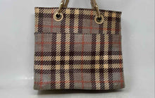 Load image into Gallery viewer, Spartina Womens Beige Plaid Double Handle Inner Pockets Shoulder Handbag
