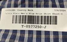 Load image into Gallery viewer, Calvin Klein Mens Blue Plaid Short Sleeve Chest Pocket Button-Up Shirt Size L
