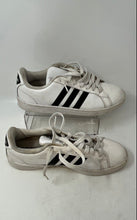 Load image into Gallery viewer, Adidas Mens Grand Court Cloudfoam White &amp; Black Leather Sneaker Shoes Size 9

