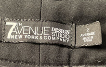 Load image into Gallery viewer, 7th Avenue Design Studio Womens Black Flat Front Pockets Dress Pants Size 2
