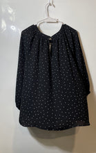 Load image into Gallery viewer, Vince Camuto Womens Black White Polka Dot Long Sleeve Keyhole Blouse Top Size 3X
