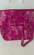 Load image into Gallery viewer, Vera Bradley Womens Pink White Paisley Print Shoulder Double Handle Tote Bag

