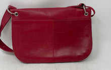 Load image into Gallery viewer, Kenneth Cole Womens Red Leather Adjustable Strap Magnetic Flap Crossbody Purse
