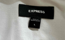 Load image into Gallery viewer, Express Mens White Short Sleeve Spread Collar Button-Up Shirt Size Large

