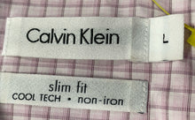 Load image into Gallery viewer, Calvin Klein Mens Purple Plaid Print Cool Tech Slim Fit Button-Up Shirt Size L

