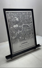 Load image into Gallery viewer, London United Kingdom Map Square Framed Black White Wall Art Print
