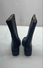 Load image into Gallery viewer, London Rag Womens Soora Black Faux Leather Side-Zip Mid-Calf Biker Boots Size 9
