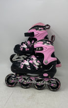 Load image into Gallery viewer, Kuxuan Kids Black Pink Multicolor Adjustable Inline Skates Size Medium
