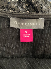 Load image into Gallery viewer, Vince Camuto Womens Black Sequin Cowl Neck Pullover Blouse Top Size S With Tag
