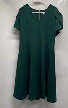 Load image into Gallery viewer, Calvin Klein Womens Green V-Neck Short Sleeve Back Zipper A-Line Dress Size 14

