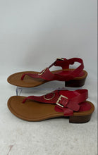 Load image into Gallery viewer, Tommy Hilfiger Womens Red Leather Buckle Block Heel Thong Sandals Size 7M

