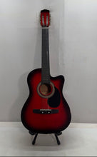 Load image into Gallery viewer, Black Red Cutaway 6-String Right Handed Classical Style Acoustic Guitar
