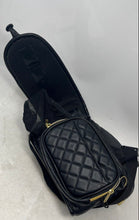 Load image into Gallery viewer, Tushbaby Black Quilted Leather Adjustable Strap Zip-Around Hip Seat Baby Carrier

