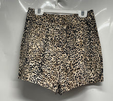 Load image into Gallery viewer, Zara Womens Brown Animal Print Flat Front Slash Pockets Chino Shorts Size Small
