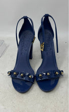 Load image into Gallery viewer, Petite Jolie Womens Blue Floral Open-Toe Block Ankle Strap Sandals Size 7

