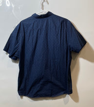 Load image into Gallery viewer, Express Mens Blue Printed Cotton Short Sleeve Collared Dress Shirt Size XL
