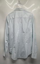 Load image into Gallery viewer, Calvin Klein Mens Blue White Pinstripe Printed Slim Fit Dress Shirt Size 15.5
