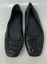 Load image into Gallery viewer, Authentic Tory Burch Womens Black Leather Slip-On Ballet Flats Size 8 Damaged
