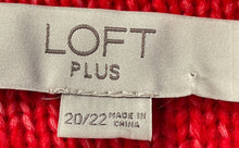 Load image into Gallery viewer, Loft Womens Red Cable Knit Round Neck Long Sleeve Pullover Sweater Size 20/22
