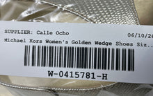 Load image into Gallery viewer, Michael Kors Womens Laney Gold-Tone Leather Wedge Espadrille Sandals Size 11M
