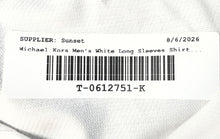 Load image into Gallery viewer, Michael Kors Mens White Long Sleeve Slim Fit Stretch Dress Shirt Size M 15 32/33
