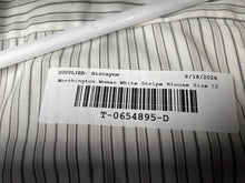 Load image into Gallery viewer, Worthington Womens White Striped Long Sleeve Collared Button-Up Shirt Size 12
