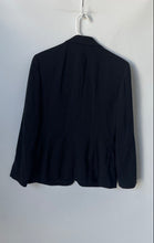 Load image into Gallery viewer, Ann Taylor Womens Black Striped Long Sleeve Notch Lapel One-Button Blazer Sz 6P
