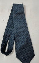 Load image into Gallery viewer, Alezzandra Mens Blue Printed Adjustable Keeper Loop Formal Pointed Tie
