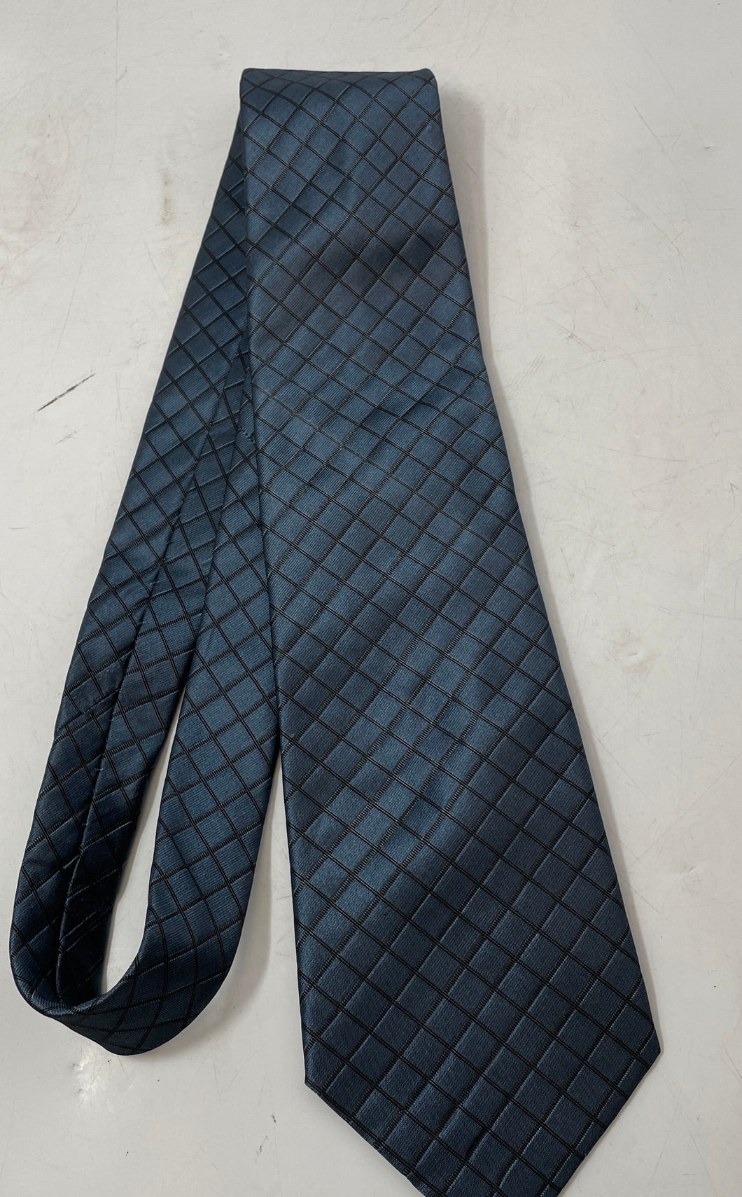 Alezzandra Mens Blue Printed Adjustable Keeper Loop Formal Pointed Tie