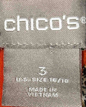 Load image into Gallery viewer, Chico's Womens Orange Printed Long Sleeve Henley Neck Blouse Top Size 3

