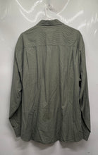 Load image into Gallery viewer, Calvin Klein Mens Green Striped Cotton Collared Long Sleeve Dress Shirt Sz 17/36
